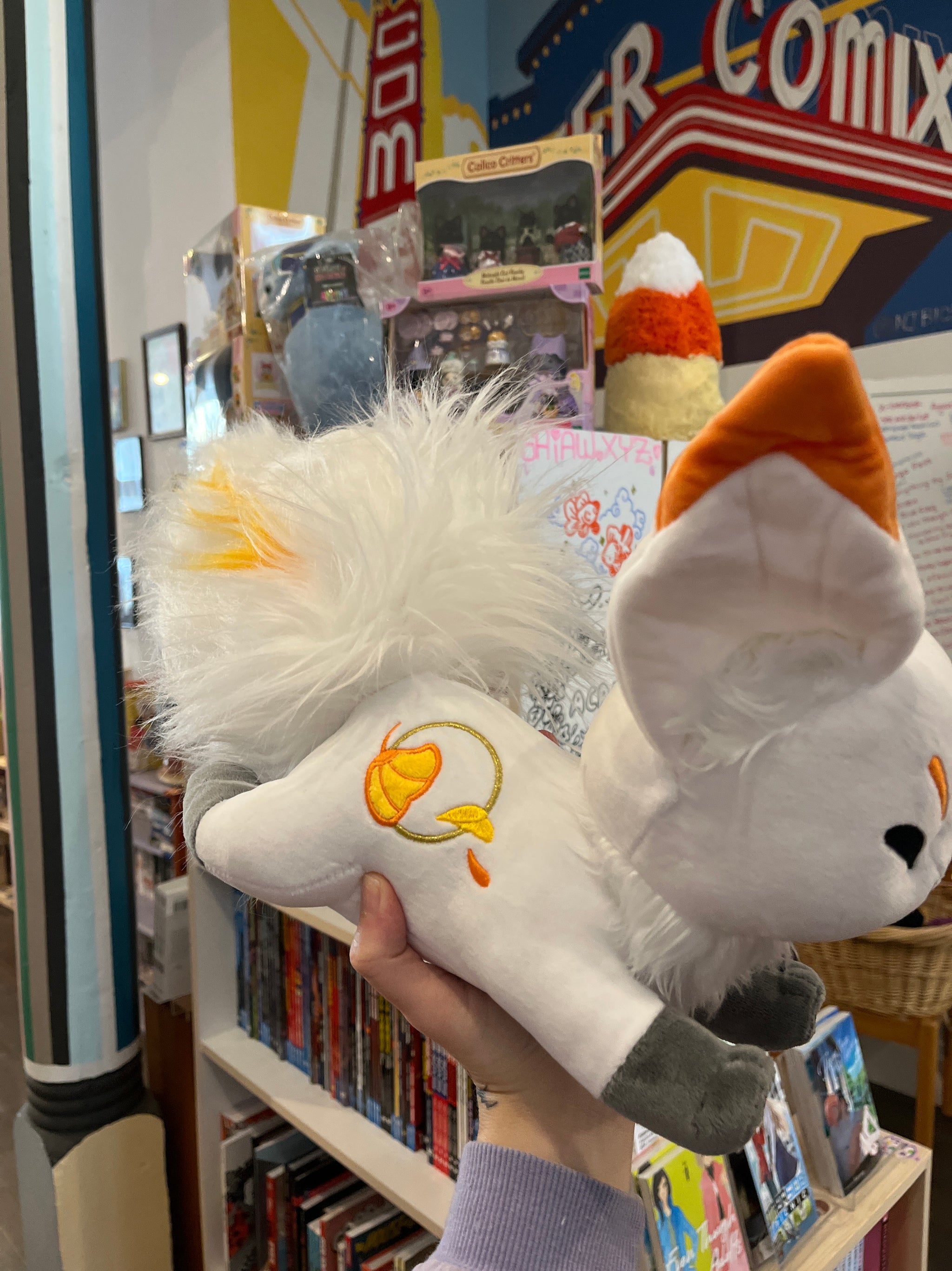 orange golden gingko queenie kitsune fox plush – Sour Cherry Comics