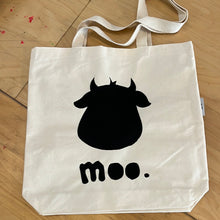 Load image into Gallery viewer, Moo Taurus Screenprinted tote
