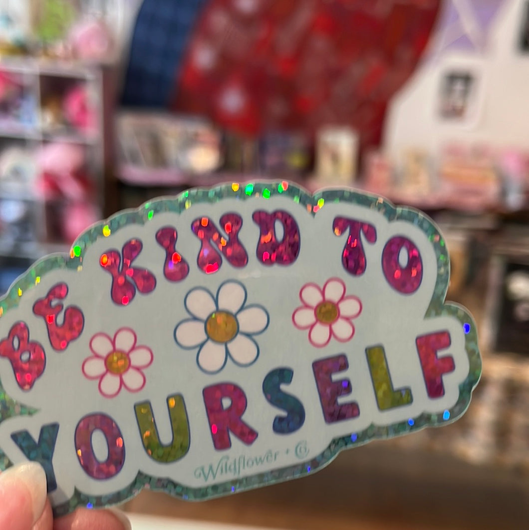wildflower co be kind to yourself sticker