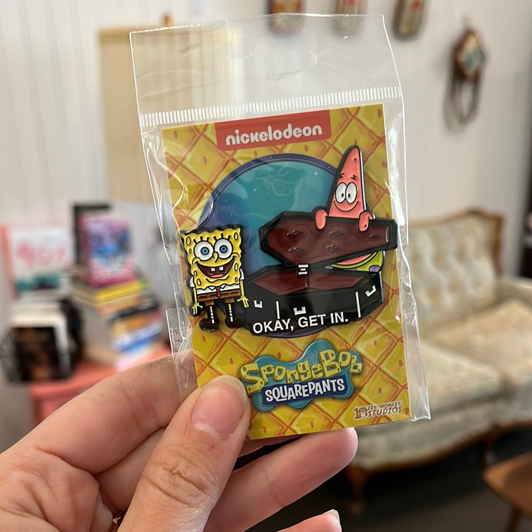 Spongebob & Patrick coffin pin
