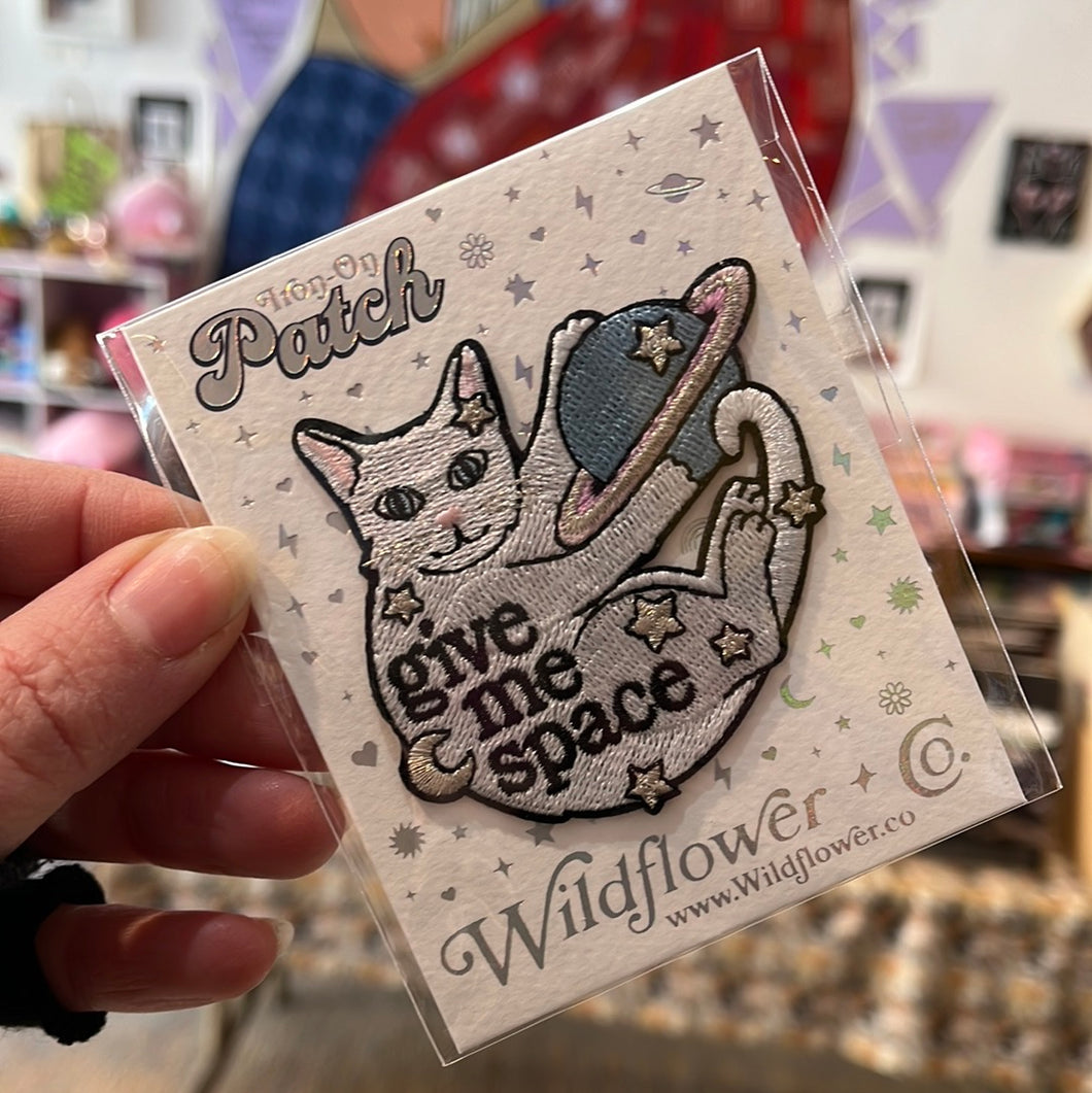 wildflower co give me space cat patch