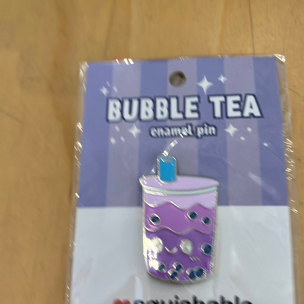 bubble tea enamel pin
