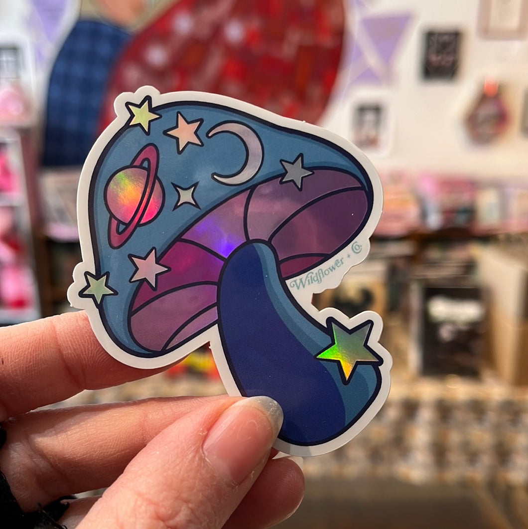 wildflower co cosmic mushroom sticker
