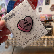 wildflower co candy heart patch be kind