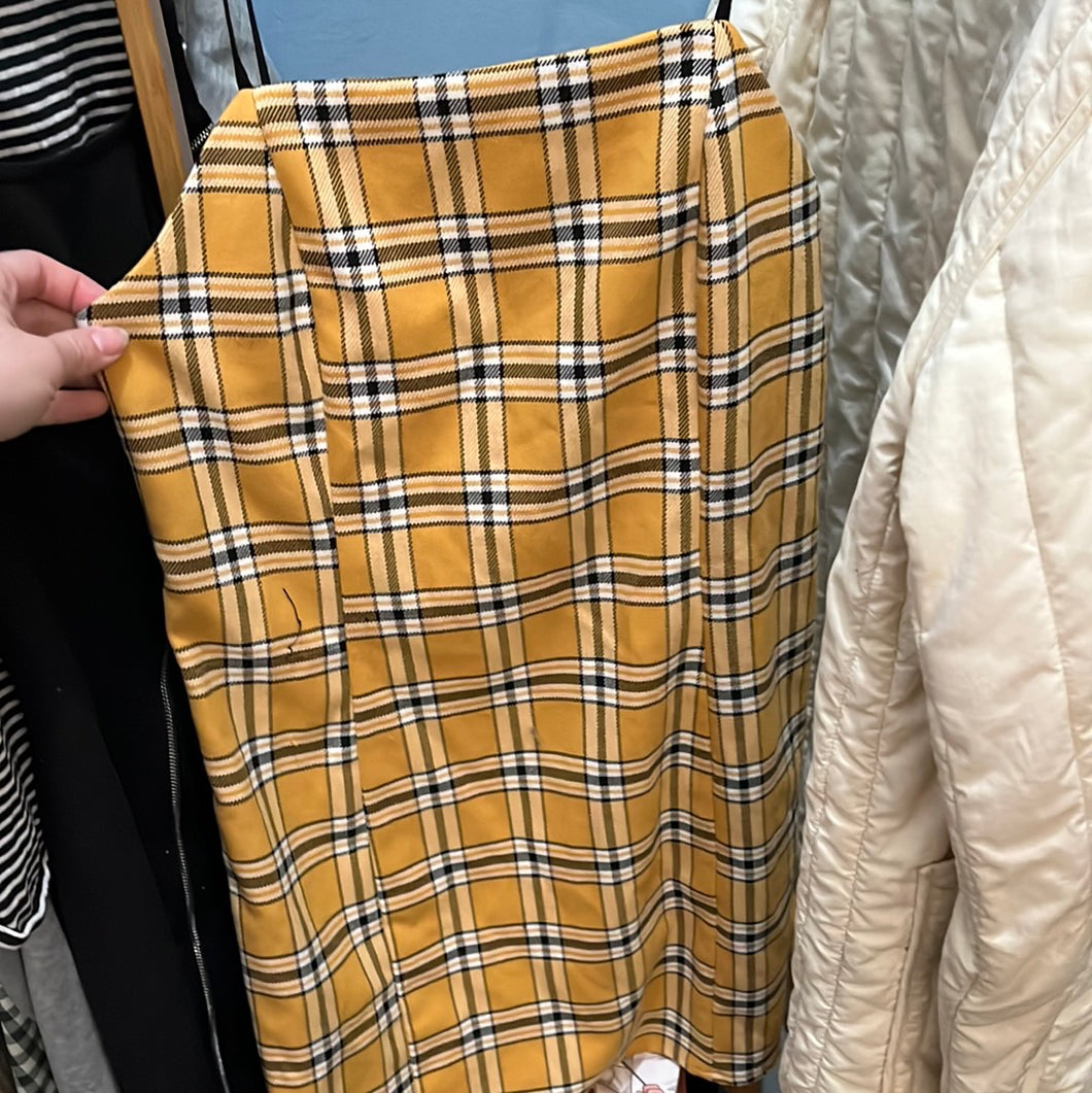 thrift urban outfitters yellow plaid strappy dress